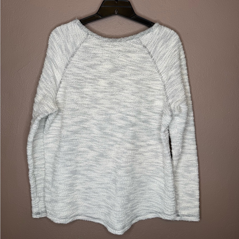H&M L.O.G.G. Womens Gray & White Cotton Pullover Sweater Size Medium Cabincore - Picture 8 of 16